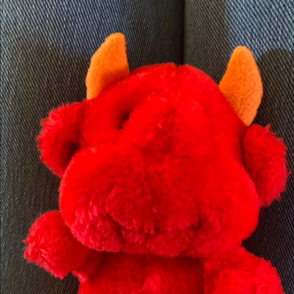 Vintage Russ Berrie “Hot Stuff” 6” Red Bear